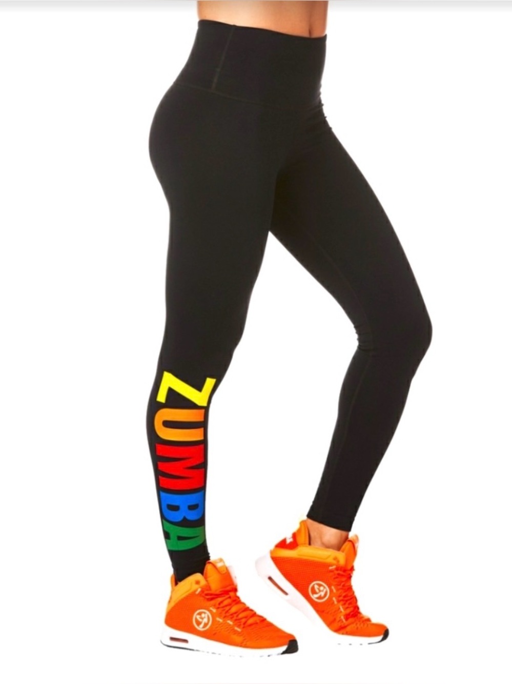 Apres Zumba High-Waisted Ankle Leggings Multicolor Logo - XS